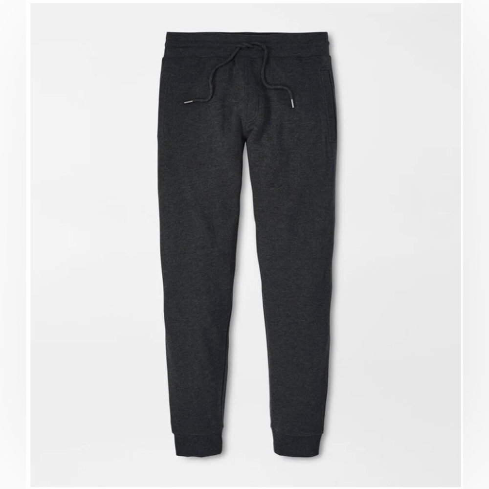 Peter Millar Lava Wash Garment Dyed Jogger in Charcoal Gray Size Medium